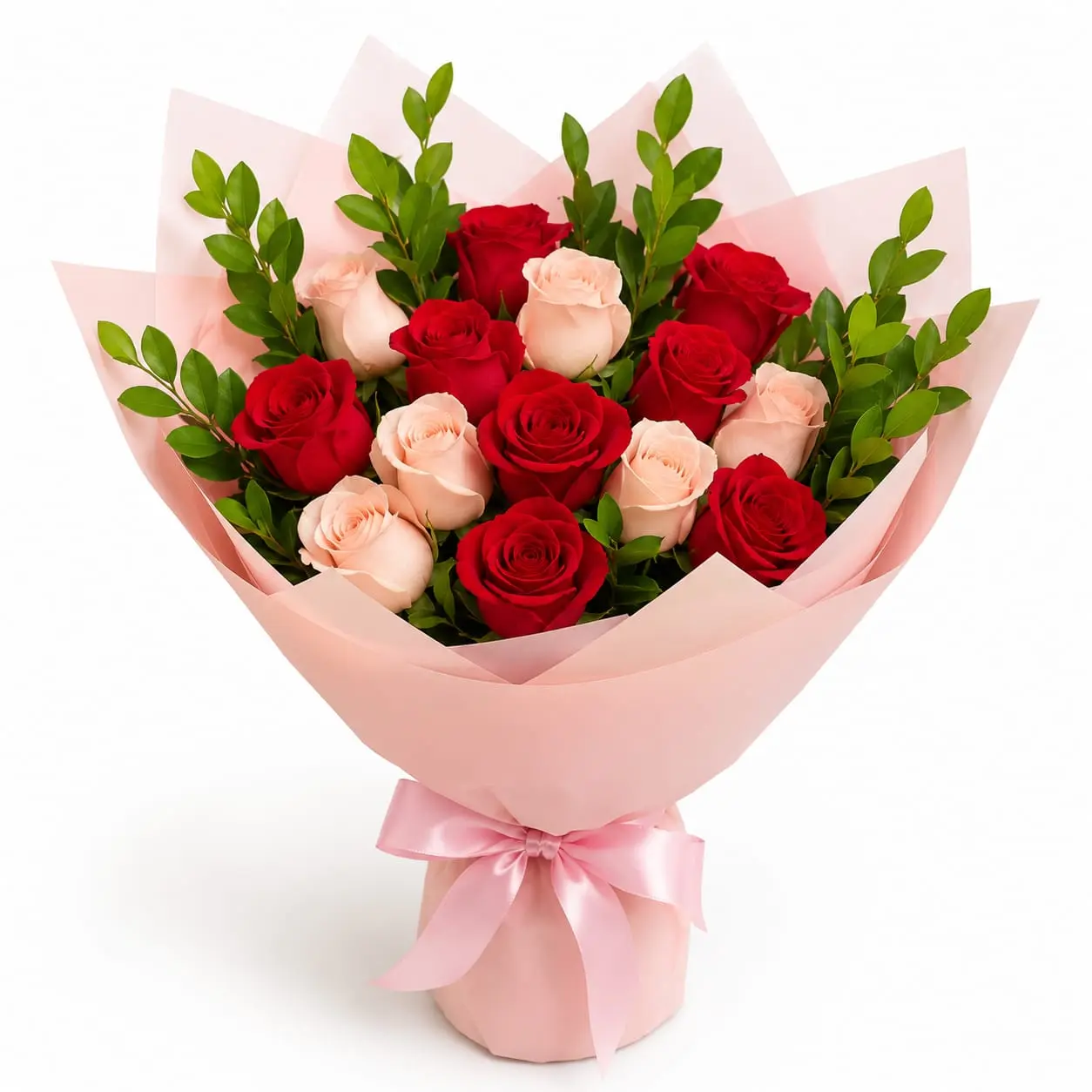 flores a domicilio en Lima ramo de rosas rojas y rosadas entrega inmediata para regalo romántico